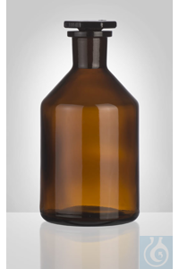 Steilbrustflasche, braun, enghals, 500 ml, NS 24/29, Abm. Ø 85 x H 163 mm, komplett mit NS...